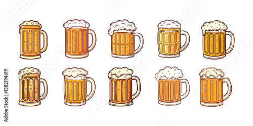Beer Glass vector illustration, isolated on a white background.