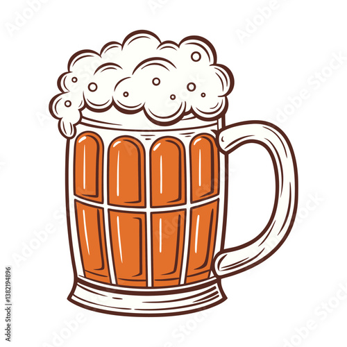 Beer Glass vector illustration, isolated on a white background.