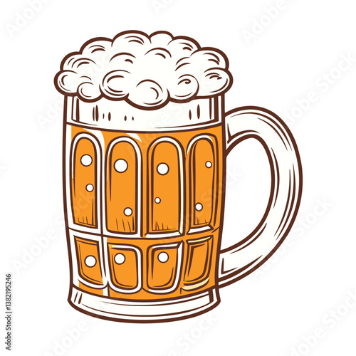 Beer Glass vector illustration, isolated on a white background.