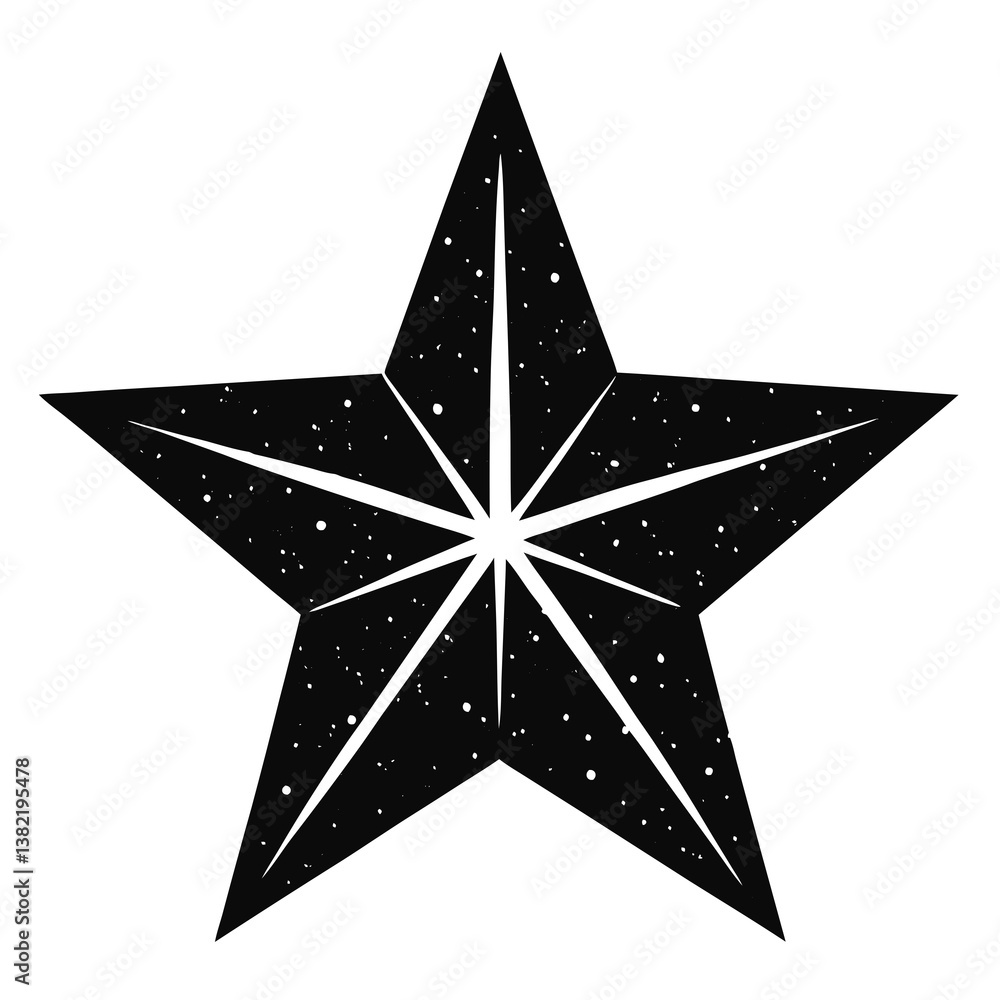 Obraz premium silver star on black background