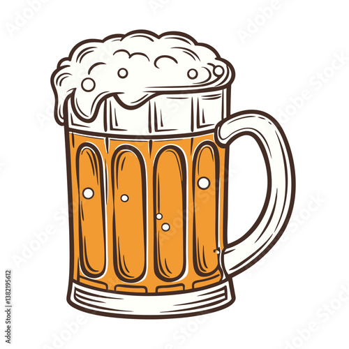 Beer Glass vector illustration, isolated on a white background.