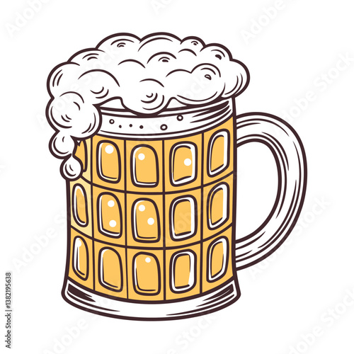 Beer Glass vector illustration, isolated on a white background.