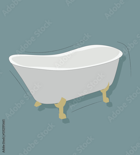 Vintage bathtub for washroom.clawfoot and faucet for bathroom