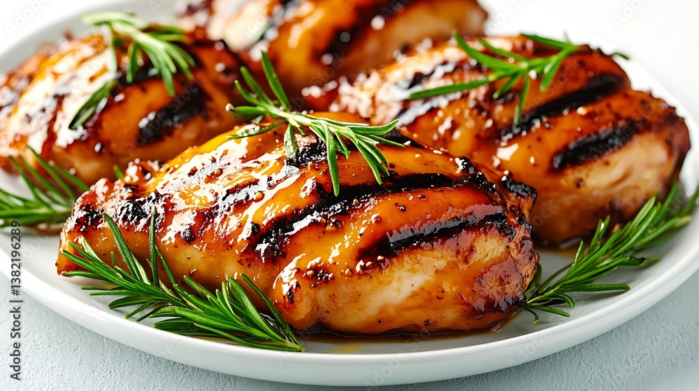 Grilled HoneyGlazed Chicken with Rosemary. Grilled HoneyGlazed Chicken with Rosemary.
