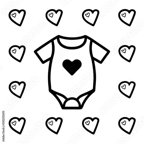 Generate a high-resolution image of an adorable baby onesie featuring a tiny, embroidered heart design.  Show intricate stitching detail.