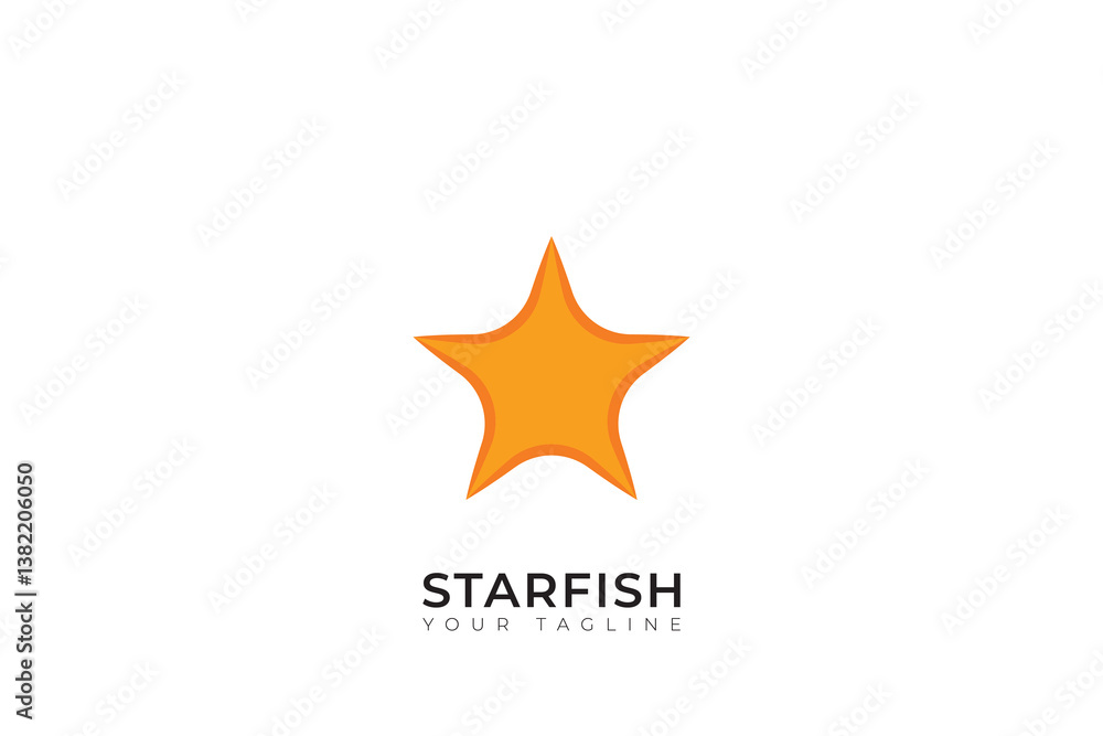 Obraz premium starfish silhouette icon design, abstract starfish logo illustration vector