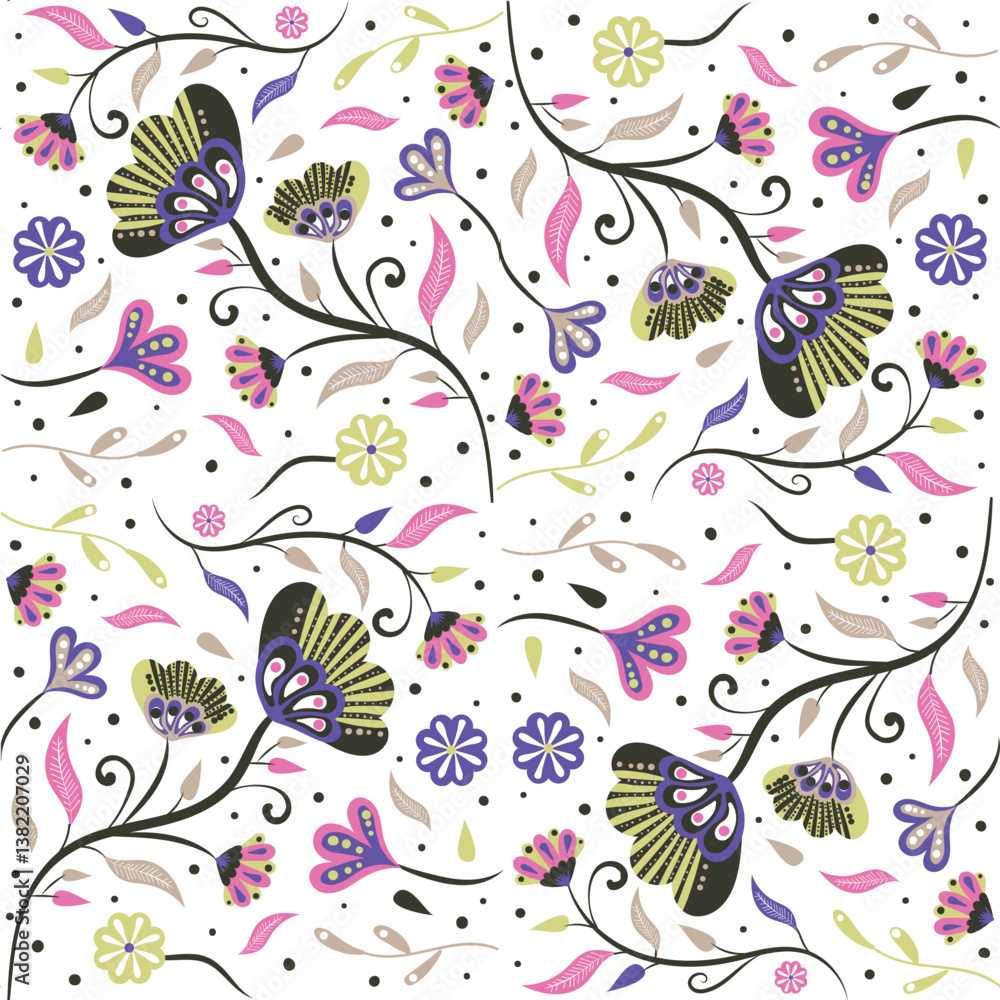 florals pattern. hand drawn florals vector background. florals pattern. hand drawn florals vector background.