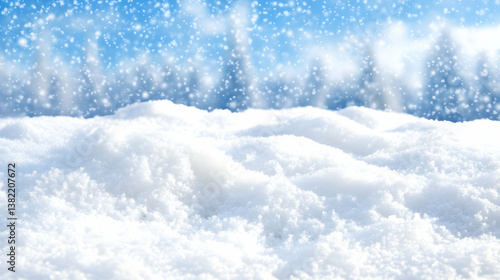 Wallpaper Mural Snowy landscape with softly blurred trees and falling snow Torontodigital.ca