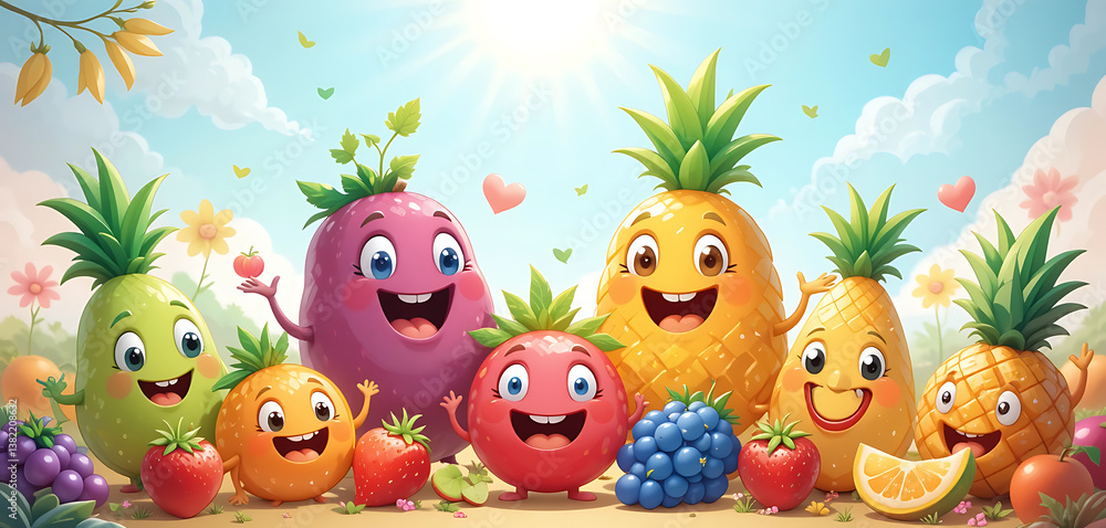 A vibrant assortment of fresh fruits, including apples, oranges, and grapes, arranged artistically against a bright background, creating a lively and colorful wallpaper. A vibrant assortment of fresh fruits, including apples, oranges, and grapes, arranged artistically against a bright background, creating a lively and colorful wallpaper.