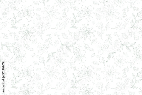 florals pattern. hand drawn florals vector background.