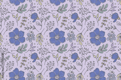 florals pattern. hand drawn florals vector background.