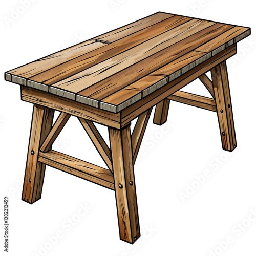 A rustic farmhouse table, weathered wood, distressed finish,  worn paint, vintage charm, natural light.  Close-up view highlighting texture.