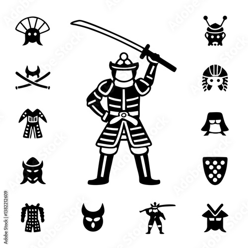 Highly detailed close-up of a samurai action figure wielding a katana, showcasing intricate armor and weathered texture.