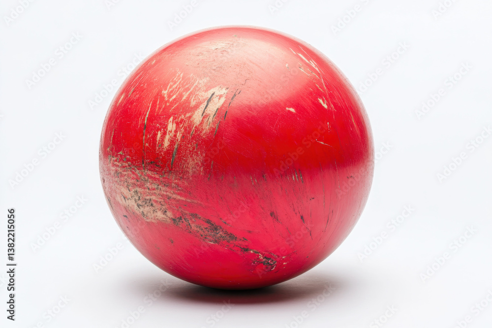 Fototapeta premium Red bowling ball on white background