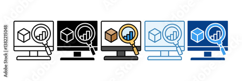 Analytics Icon Set Multiple Style Collection