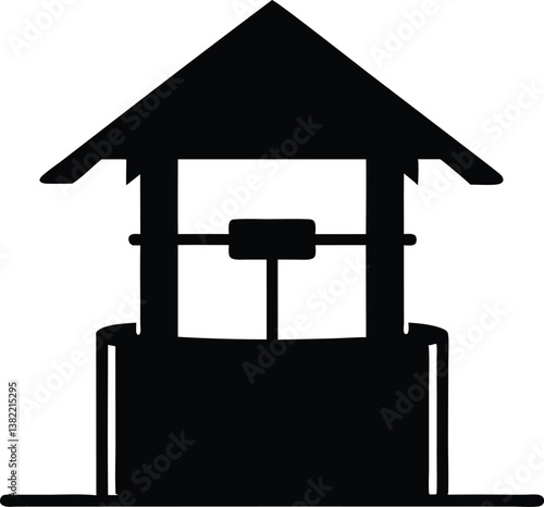 water well icon silhouette vector, water well symbol