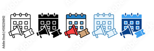 Event Promotion Icon Set Multiple Style Collection