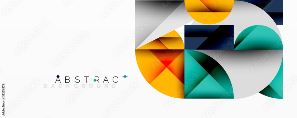 Bright geometric shapes overlap. Modern design features vibrant colors, white space. Minimalist aesthetic, abstract composition. Bright geometric shapes overlap. Modern design features vibrant colors, white space. Minimalist aesthetic, abstract composition.