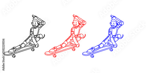 Skateboarding Silhouette illustration isolated on a white background