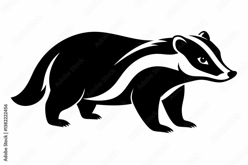 Fototapeta premium badger black silhouette vector