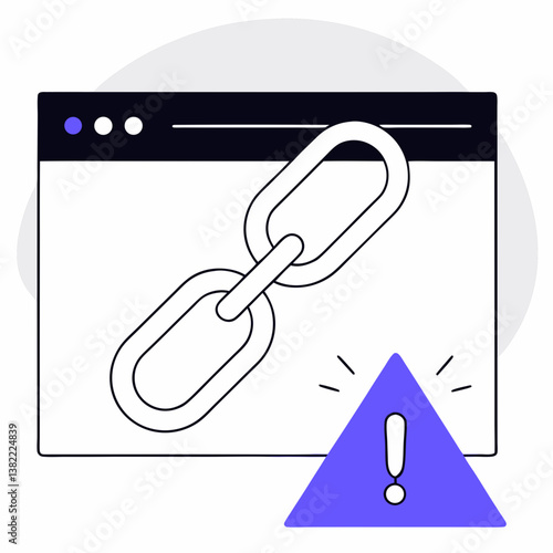 Phishing Website Simulation: A phishing link highlighted in a browser, warning about fraudulent websites. Ideal for phishing awareness education.