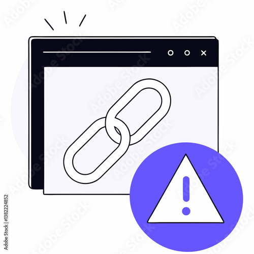 Phishing Website Simulation: A phishing link highlighted in a browser, warning about fraudulent websites. Ideal for phishing awareness education.