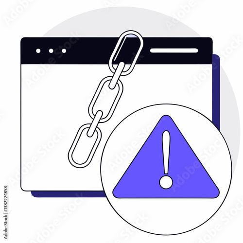 Phishing Website Simulation: A phishing link highlighted in a browser, warning about fraudulent websites. Ideal for phishing awareness education.