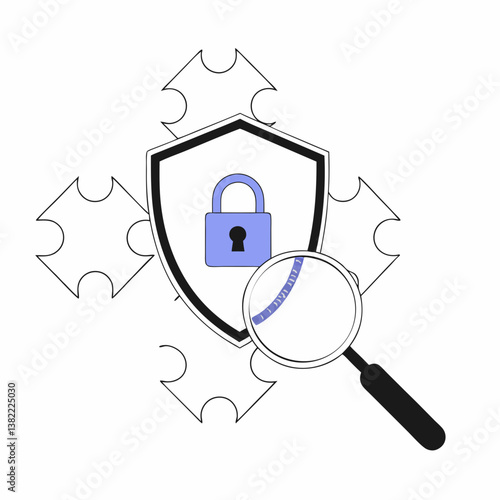 Identity Theft Prevention: A shield and ID card symbol, representing identity theft protection. Ideal for awareness campaigns.