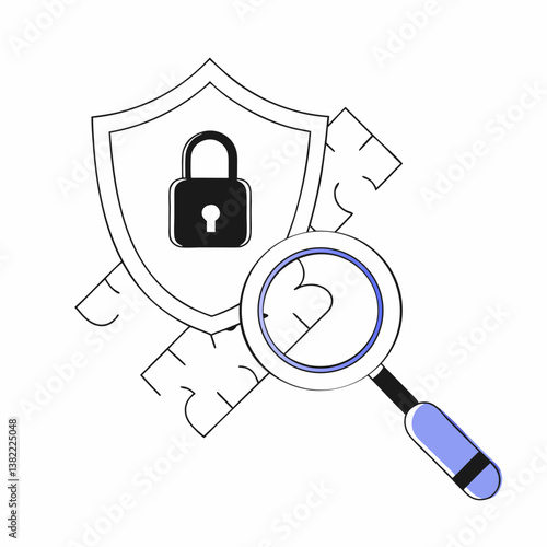 Identity Theft Prevention: A shield and ID card symbol, representing identity theft protection. Ideal for awareness campaigns.