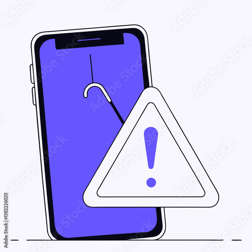 Phishing Scam Phone Call: A phone alert showing a phishing call. Ideal for educating on phone-based scams.