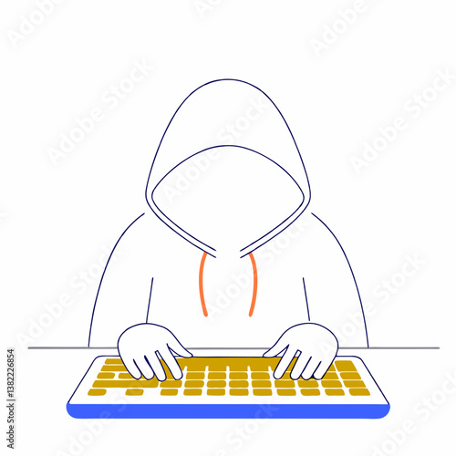 Hacker in Action: A hacker silhouette typing on a laptop with green code, symbolizing cybercrime. Ideal for cybersecurity awareness.