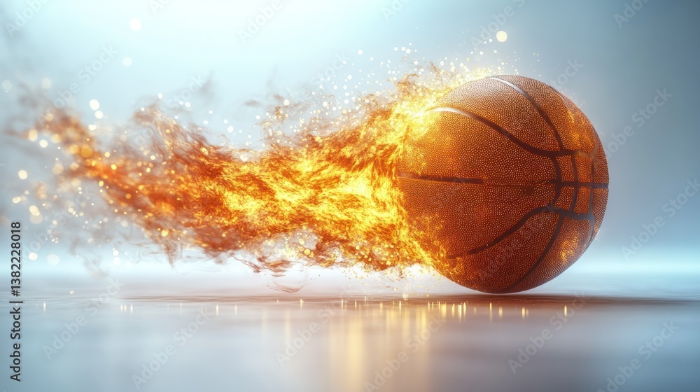 Obraz premium Burning basketball in motion (1)