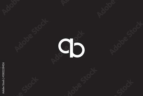 Letters Double A or BB or AB infinity monogram with black background. 