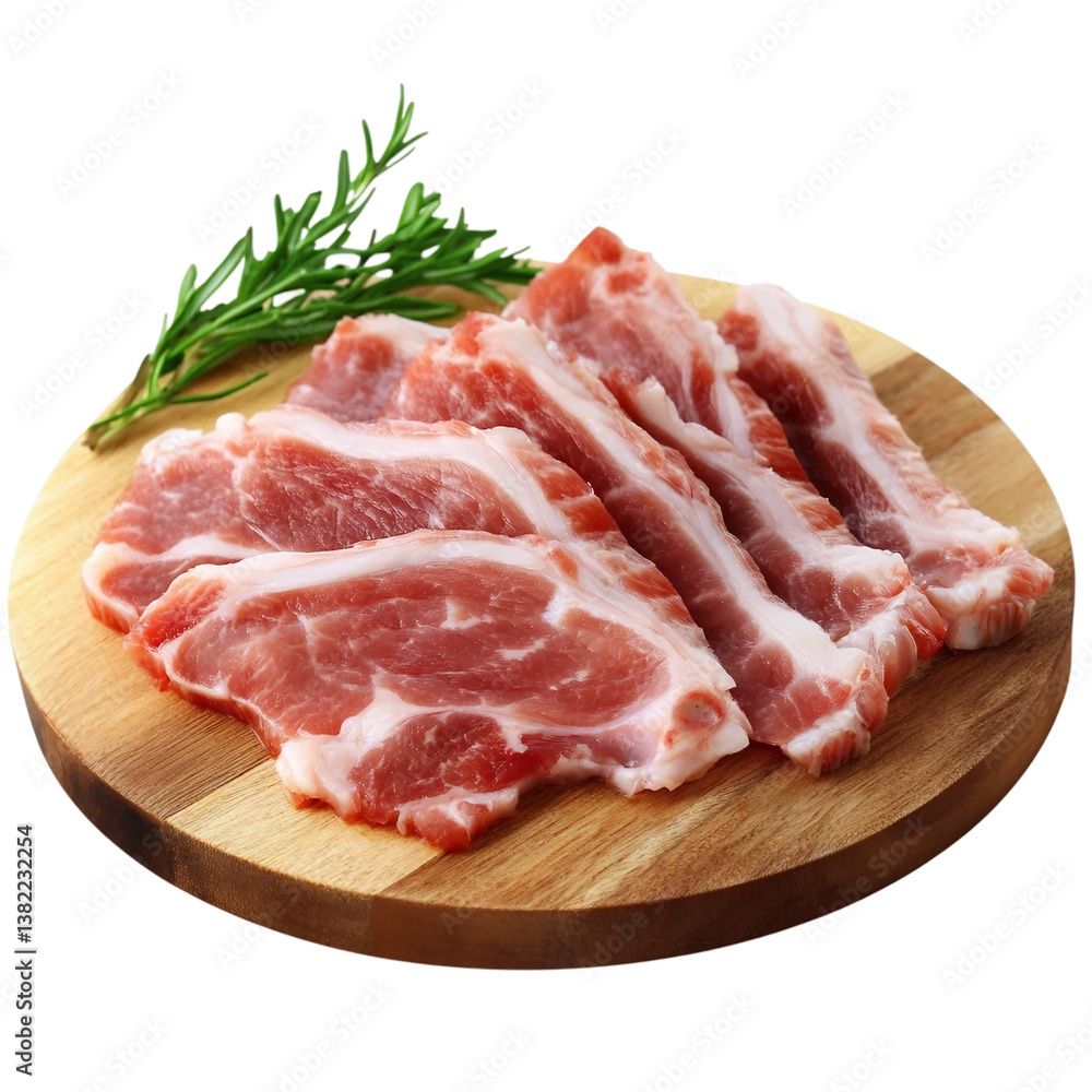 Meat, pork, slices pork on transparent png. Meat, pork, slices pork on transparent png.