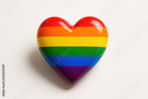 Heart of Pride: A vibrantly colored, glossy heart in the iconic rainbow spectrum, a symbol of love, acceptance, and diversity, is a heartfelt expression of inclusivity. Free Download Heart of Pride: A vibrantly colored, glossy heart in the iconic rainbow spectrum, a symbol of love, acceptance, and diversity, is a heartfelt expression of inclusivity. - GFXLoad