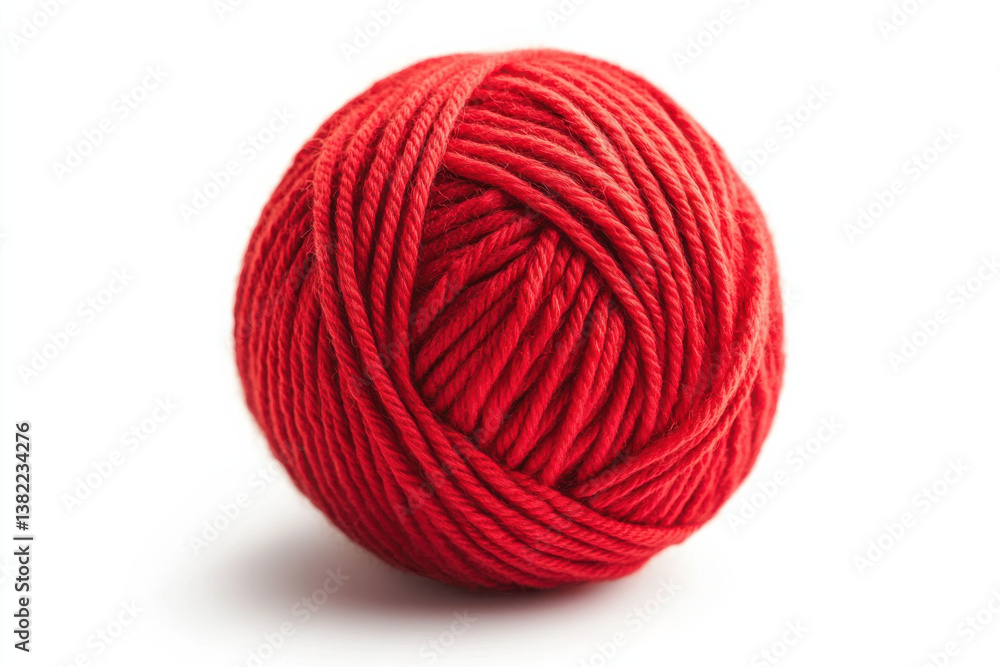 Red ball of wool on white background Red ball of wool on white background