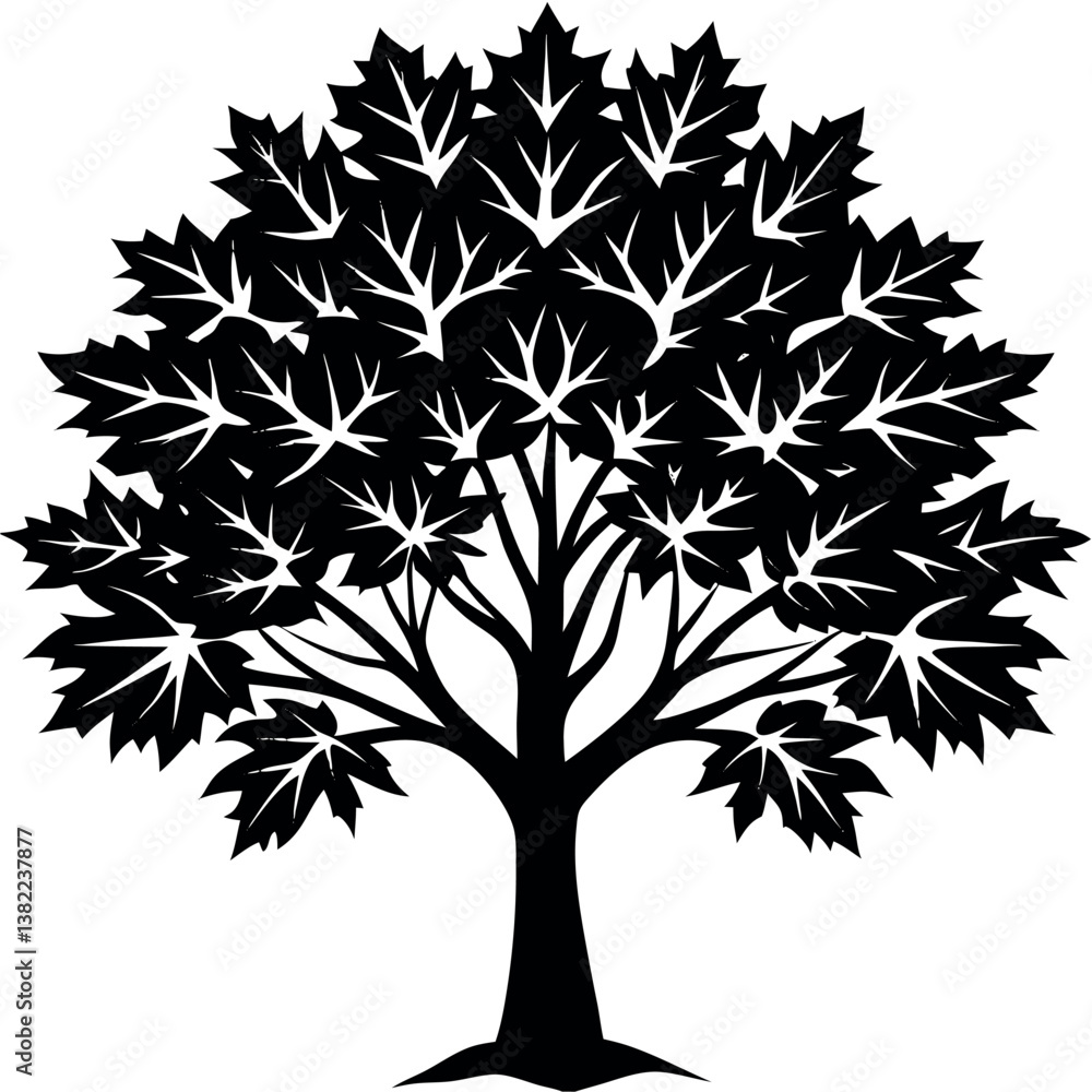Obraz premium maple-tree-silhouette-vector-illustration-(1).eps