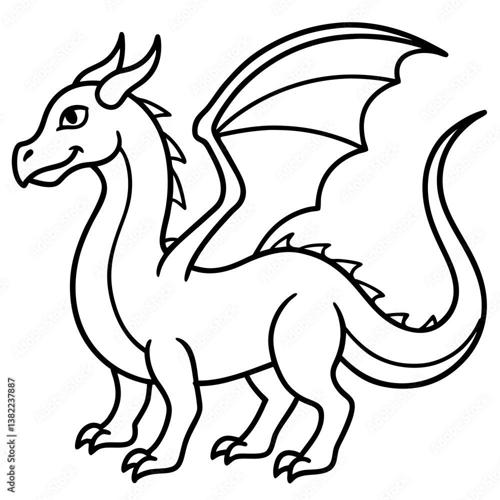 Fototapeta premium vector illustration of a dragon 