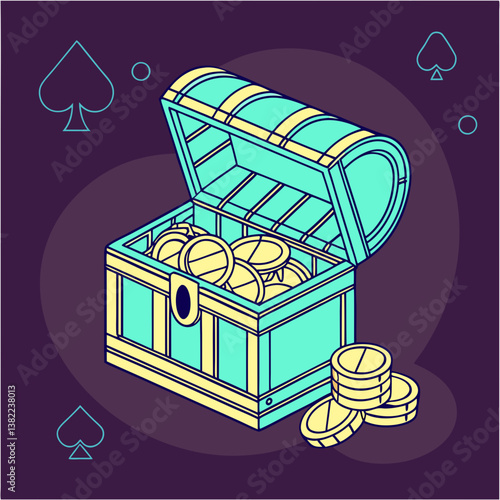 treasure chest with gold coins