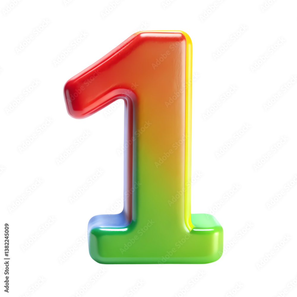 Rainbow Number 1: 3D Render Rainbow Number 1: 3D Render