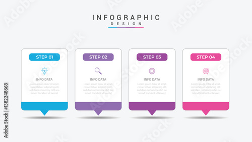 infographic 4 point stage template with timeline style with dot point step for slide presentation vector