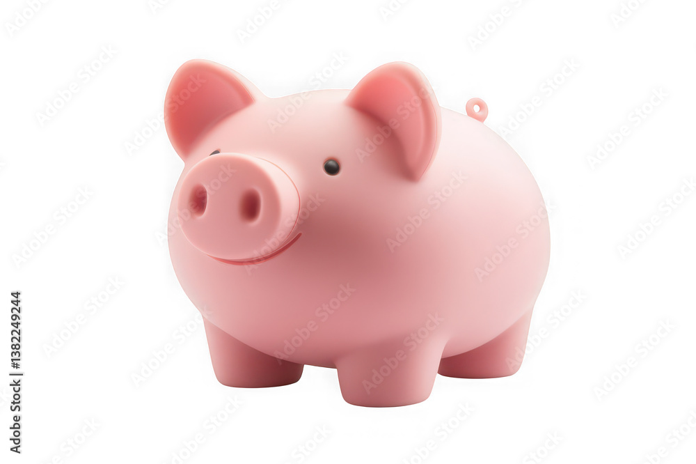 A cheerful piggy bank, ready to save your dreams, against a bright white background. A cheerful piggy bank, ready to save your dreams, against a bright white background.