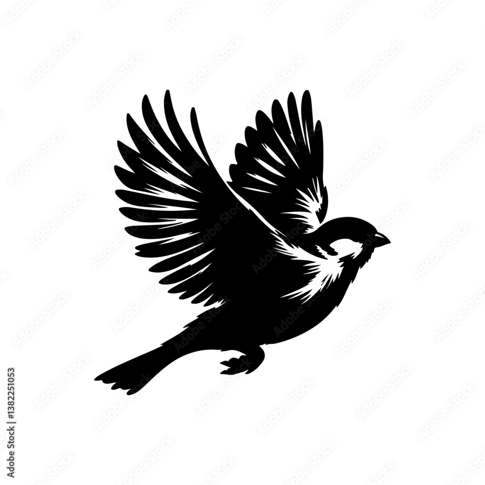 Obraz premium sparrow silhouette , sparrow vector