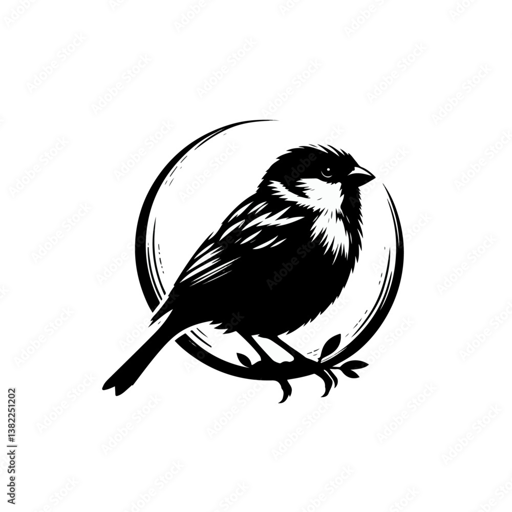 Obraz premium sparrow silhouette , sparrow vector