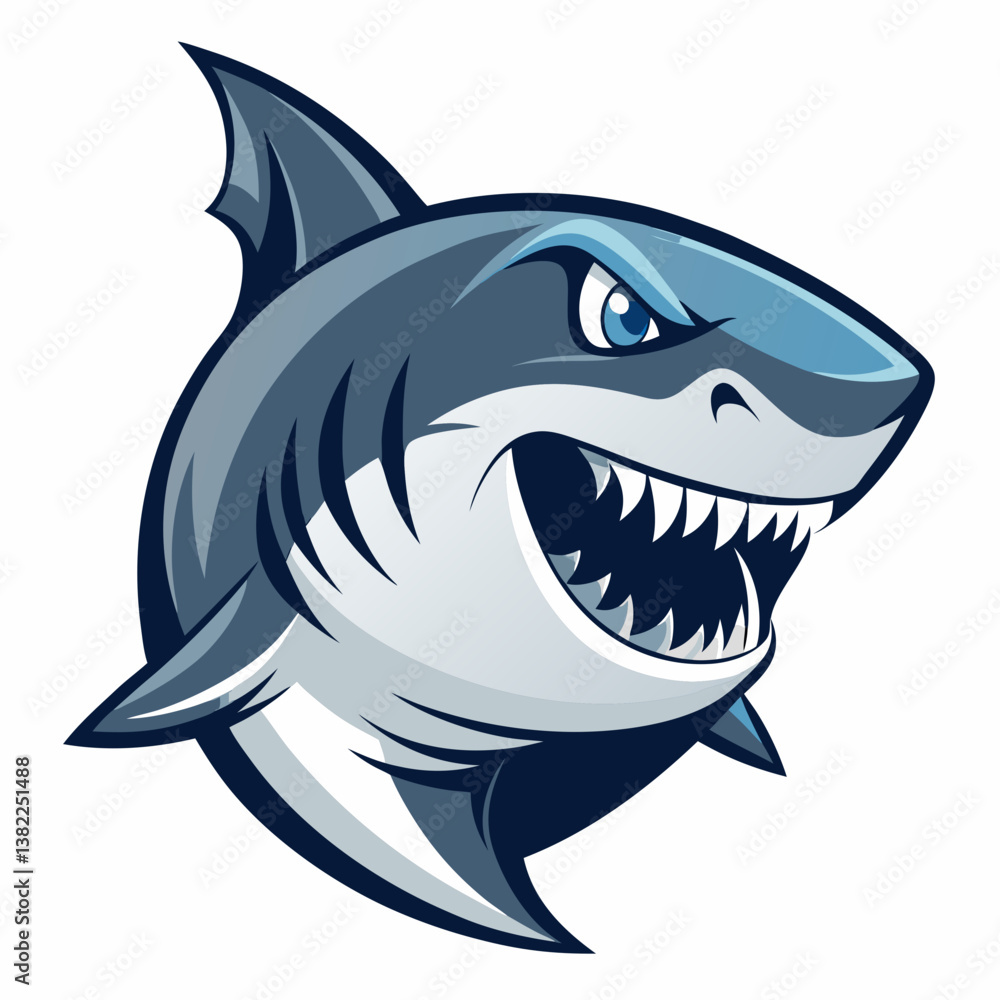 shark cartoon isolated on white shark cartoon isolated on white