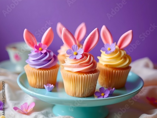 Festive Easter Cupcakes with Bunny and Egg Toppings