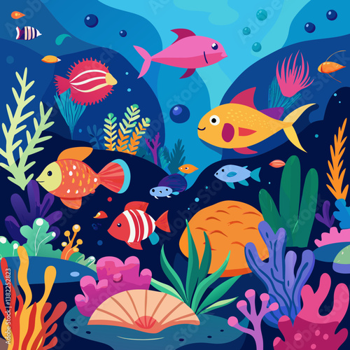 seamless pattern with fishes