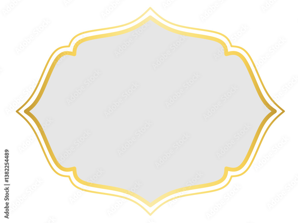 Golden Islamic Label Frame, Blank Banner with Gold Border Golden Islamic Label Frame, Blank Banner with Gold Border