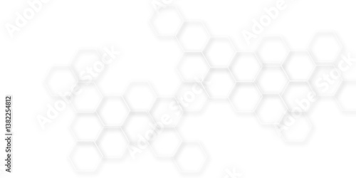 An Elegant and Abstract Visualization of Technological Innovation Through a Honeycomb-Inspired Geometric Pattern of Hexagons Representing Molecular Networks in a Clean, Minimalist Style
