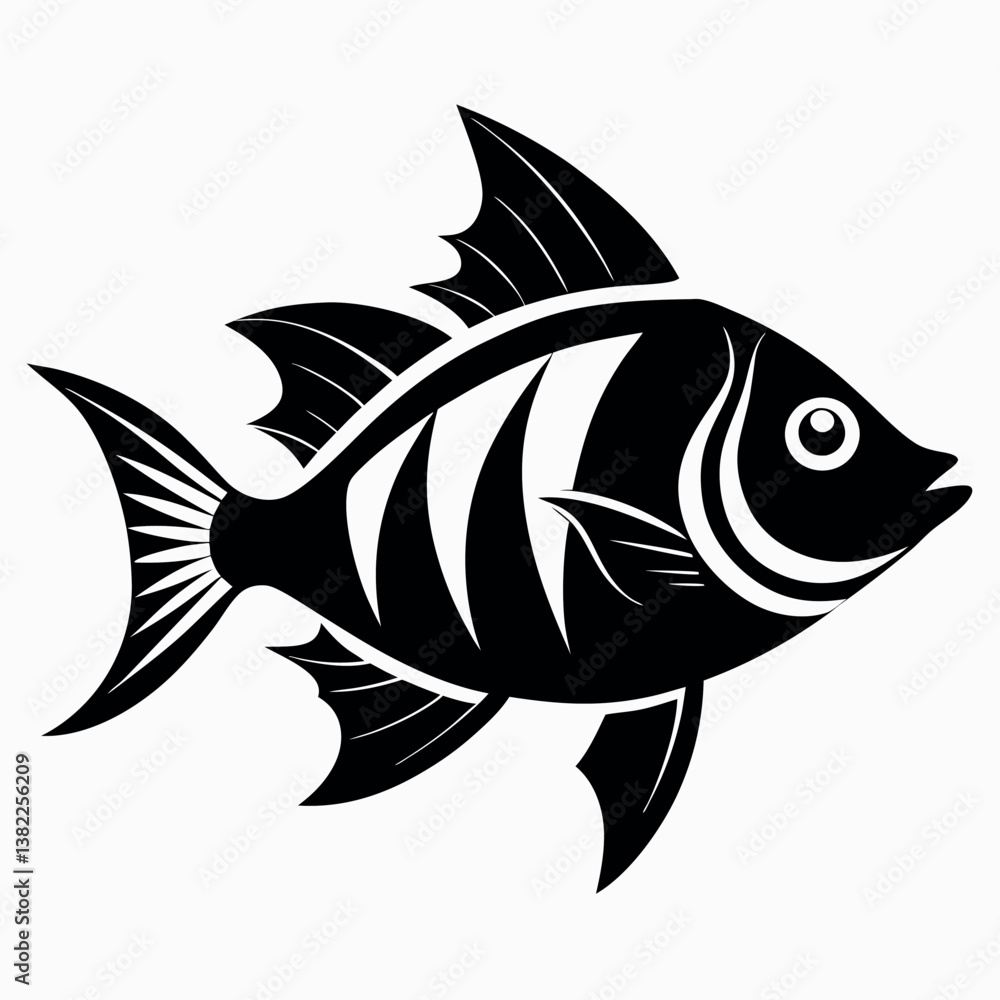 Fototapeta premium sapphire-ripplefish--marine-fish---heavily-details(2).eps